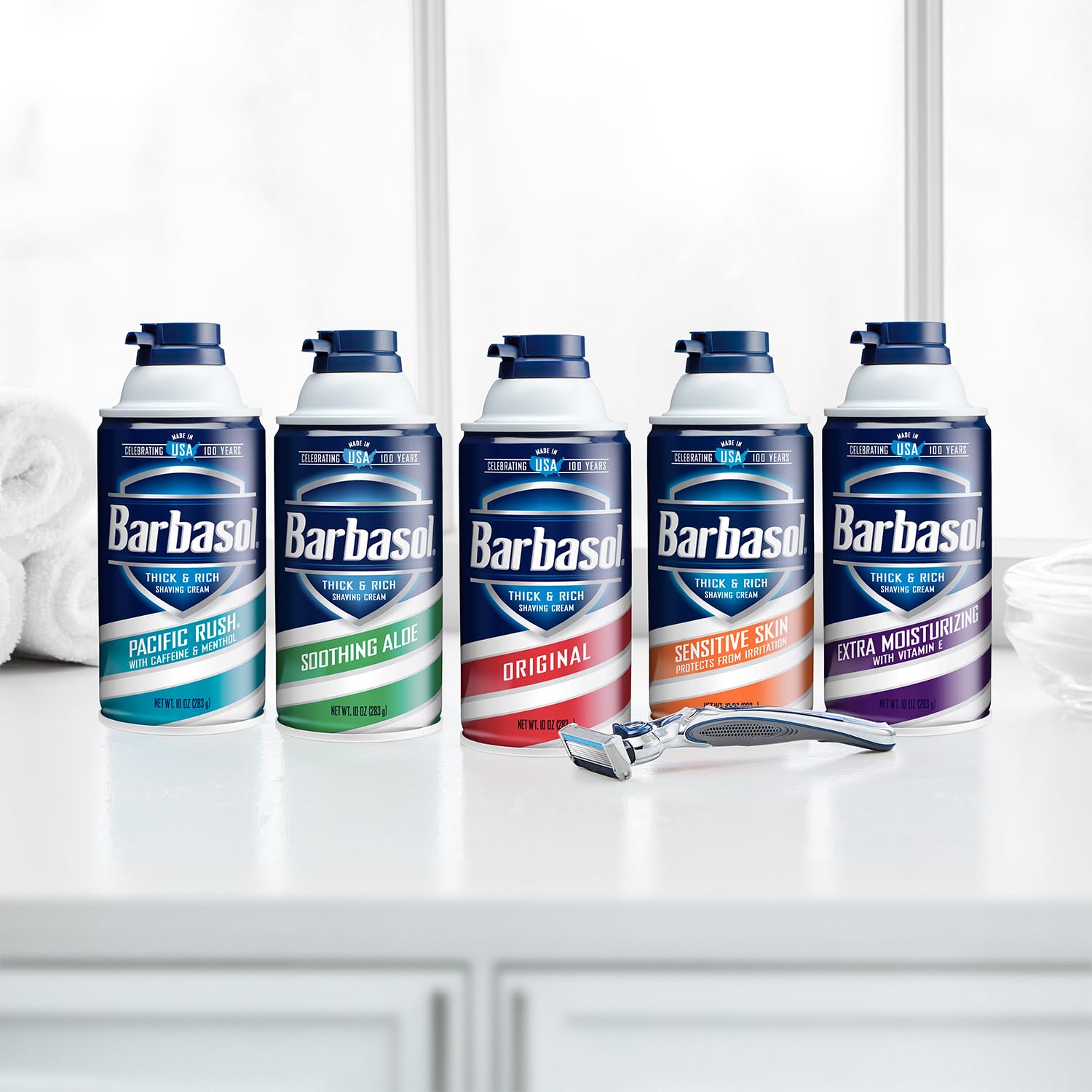 Barbasol lather spreads evenly on skin for a clean feel.