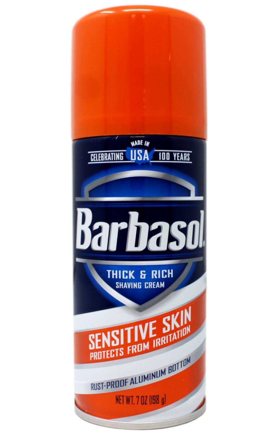 Barbasol sensitive formula creates a protective barrier during shaving