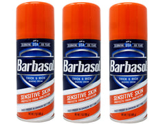 Barbasol shave cream can for sensitive skin providing smooth glide
