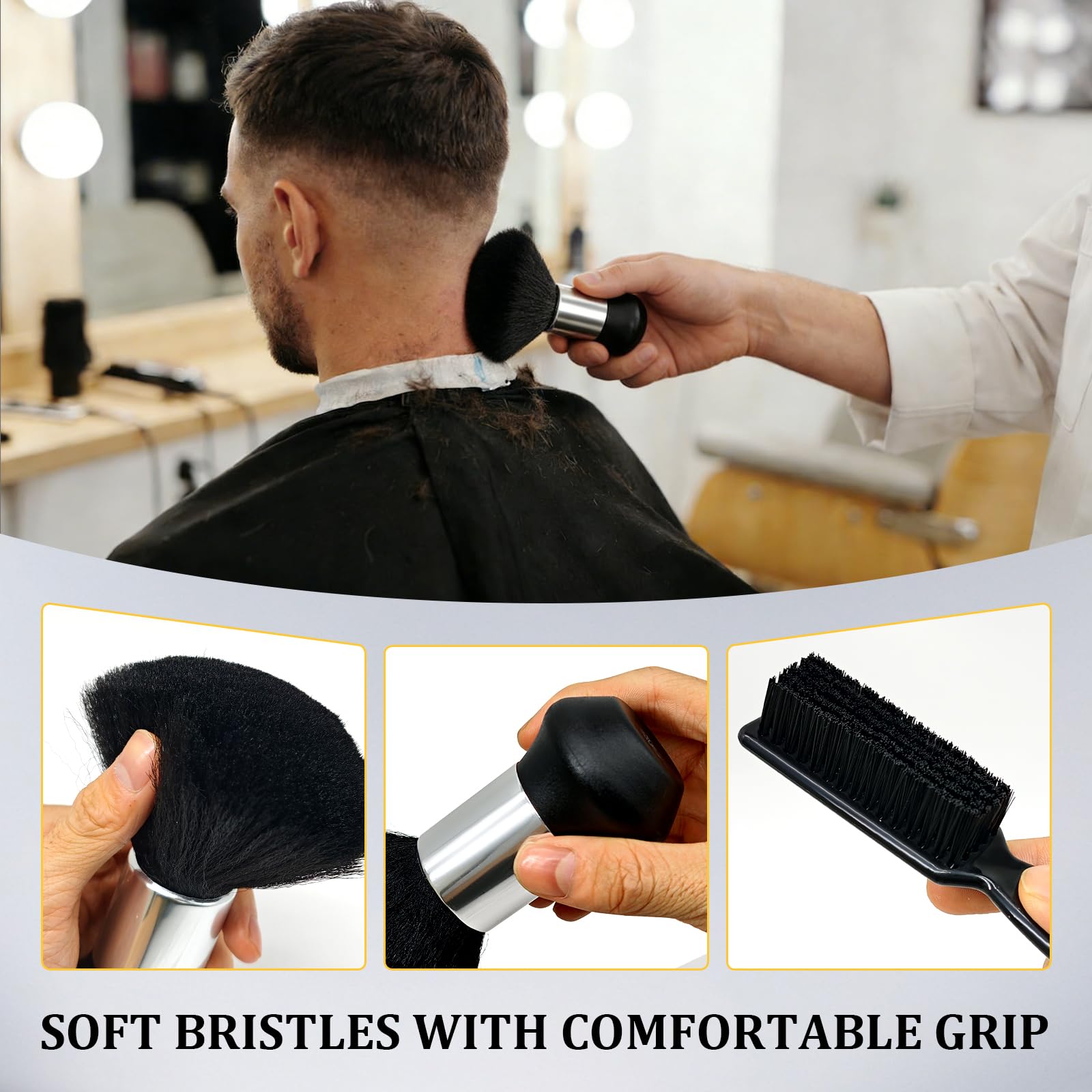 Barber Brush and Neck Duster Set easy-maintenance design for daily use.