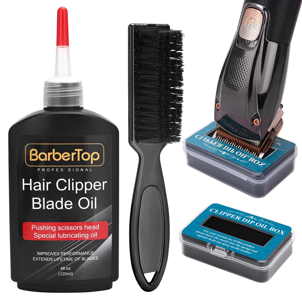 BarberTop premium clipper oil bottle for smooth, long-lasting blades.