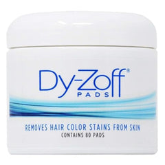 BARBICIDE Dy-Zoff pad close-up showing quick, gentle dye removal from skin