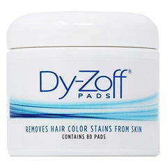 BARBICIDE Dy-Zoff pad in use on skin to wipe away dye stains efficiently