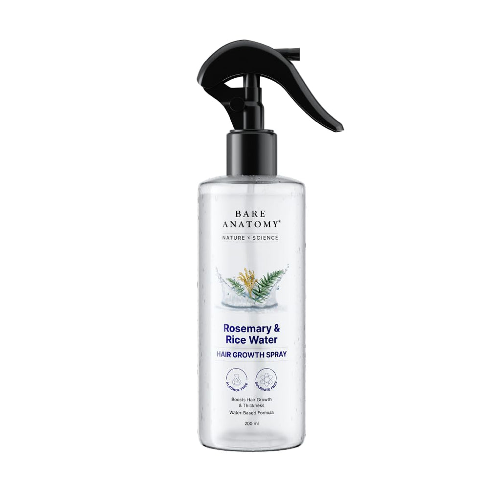 Bare Anatomy spray botella de agua de romero para cabello más fuerte.