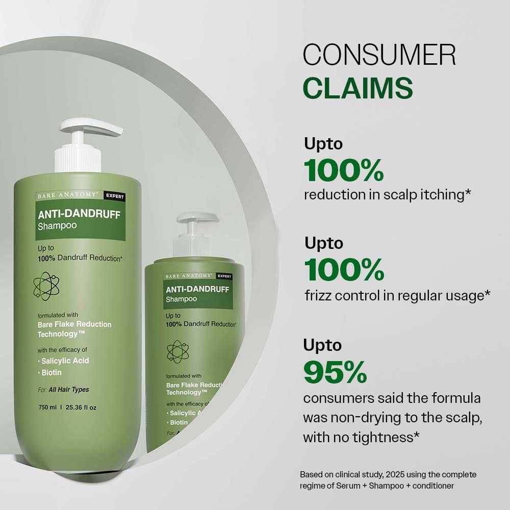 Bare Anatomy Expert champú anti caspa con biotina para cabello más fuerte