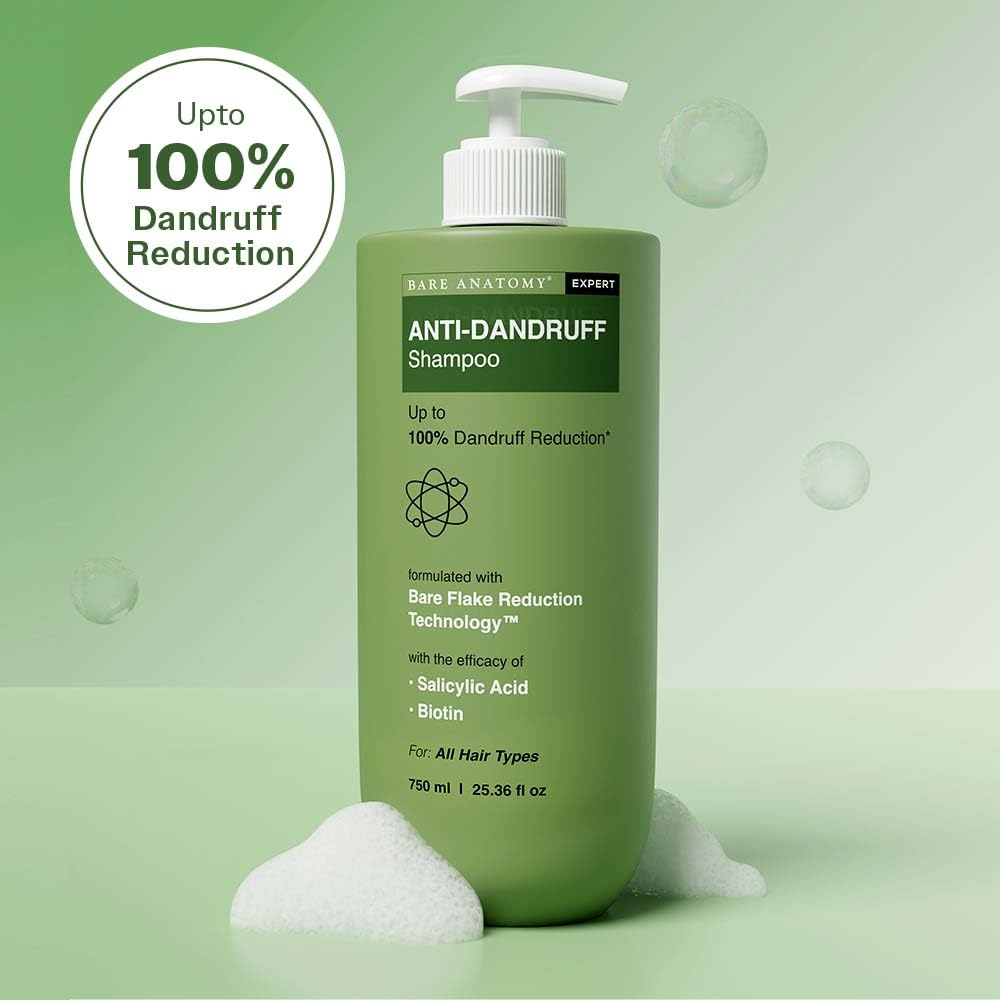 Bare Anatomy Expert champú anti caspa, espuma suave para limpieza delicada