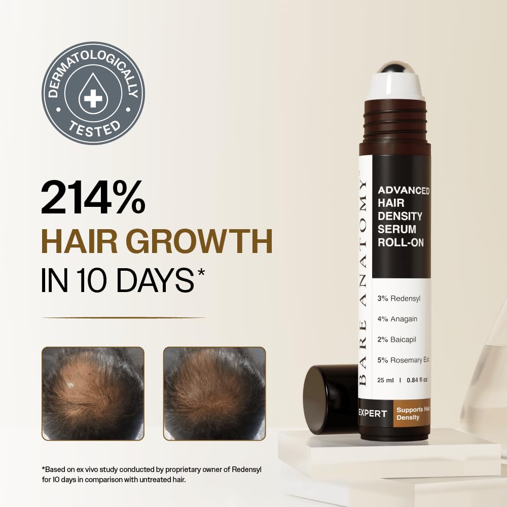 Bare Anatomy Roll-On Densidad Avanzada, favorece densidad en entradas y zonas adelgazadas
