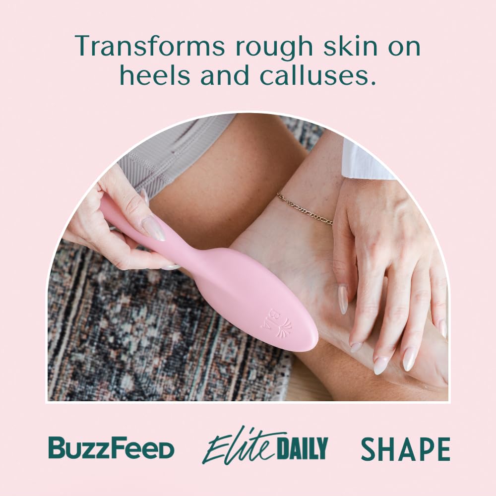 Bare August foot scrubber in shower delivers gentle exfoliation for soft feet