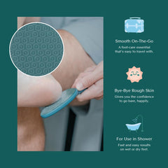 Bare August heel scraper smooths rough heels for soft, sandal-ready feet.