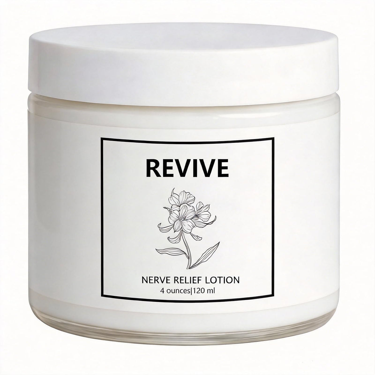 Bare Basics Revive Nerve Relief Cream bottle close-up showing cooling formula