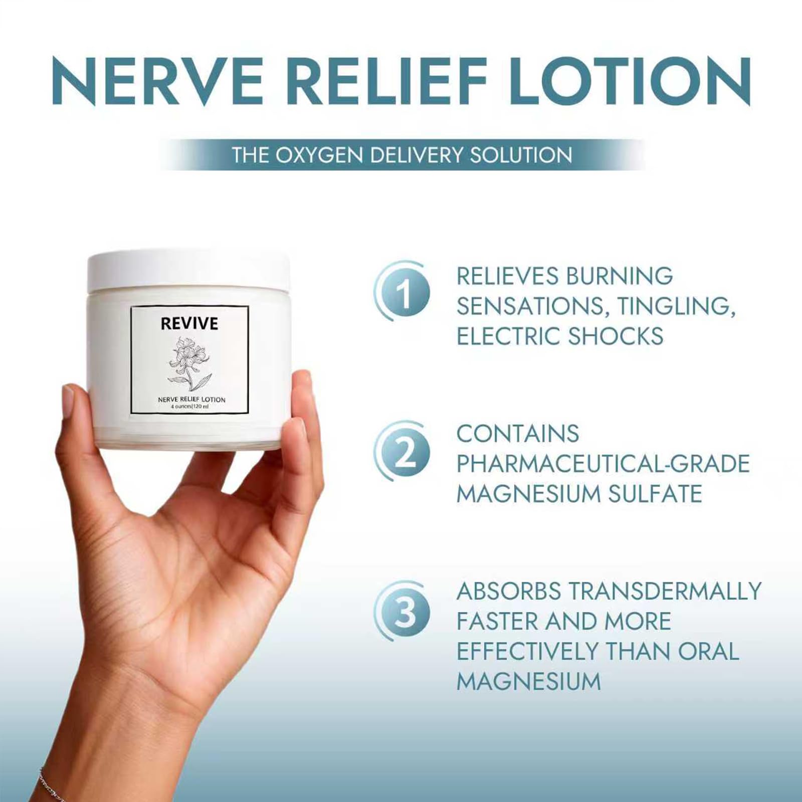 Bare Basics Revive Nerve Relief Cream on foot delivers cooling comfort