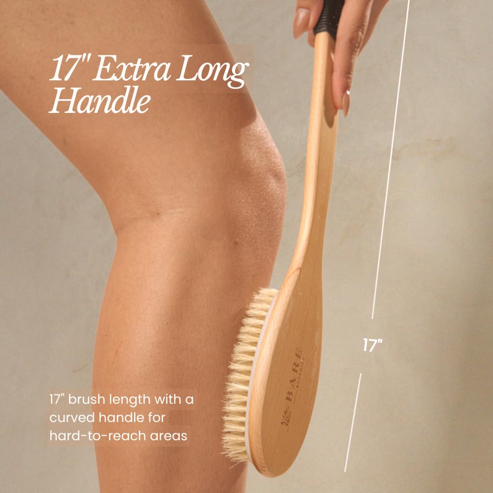 Bare Botanics exfoliación seca o con agua para piel más suave.
