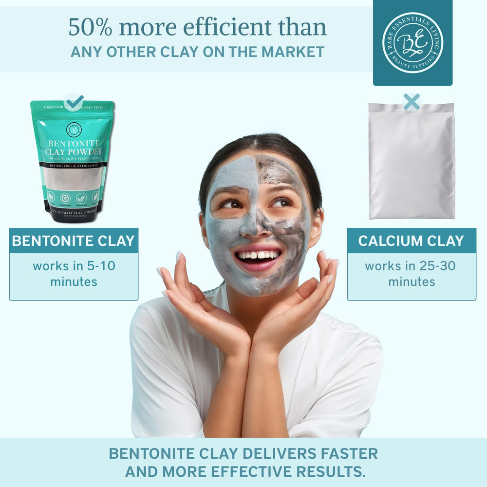Bare Essentials Living clay bath detox for skin renewal and relaxation.