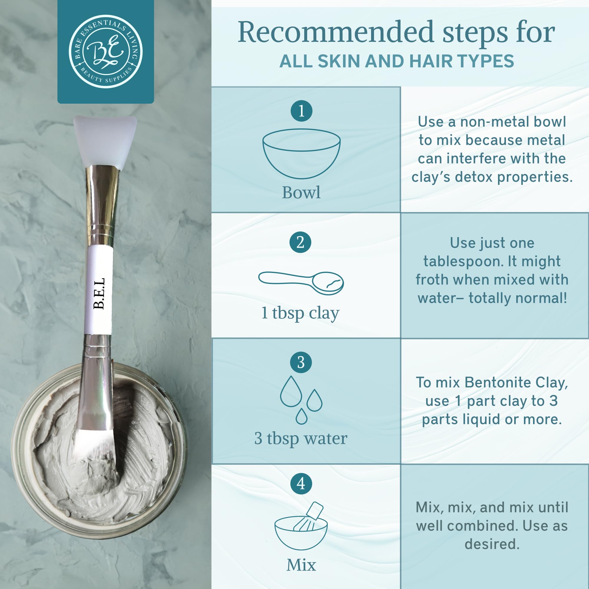 Bare Essentials Living clay powder for seed bombs and DIY projects.
