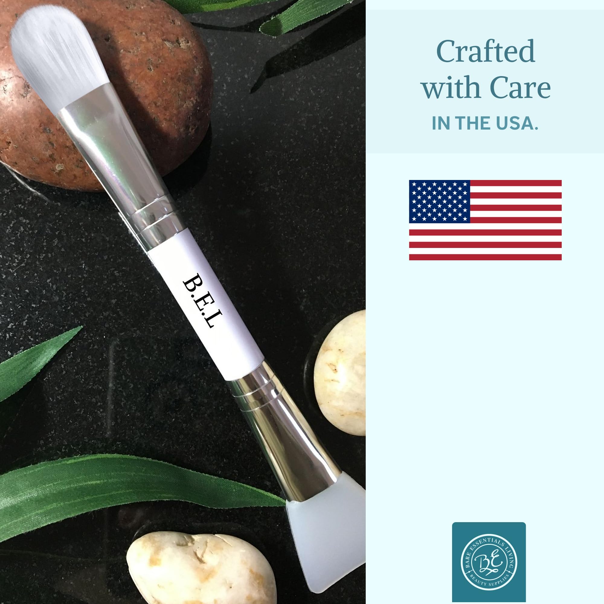 Bare Essentials Living dual-sided brush brings spa-like precision to your routine.