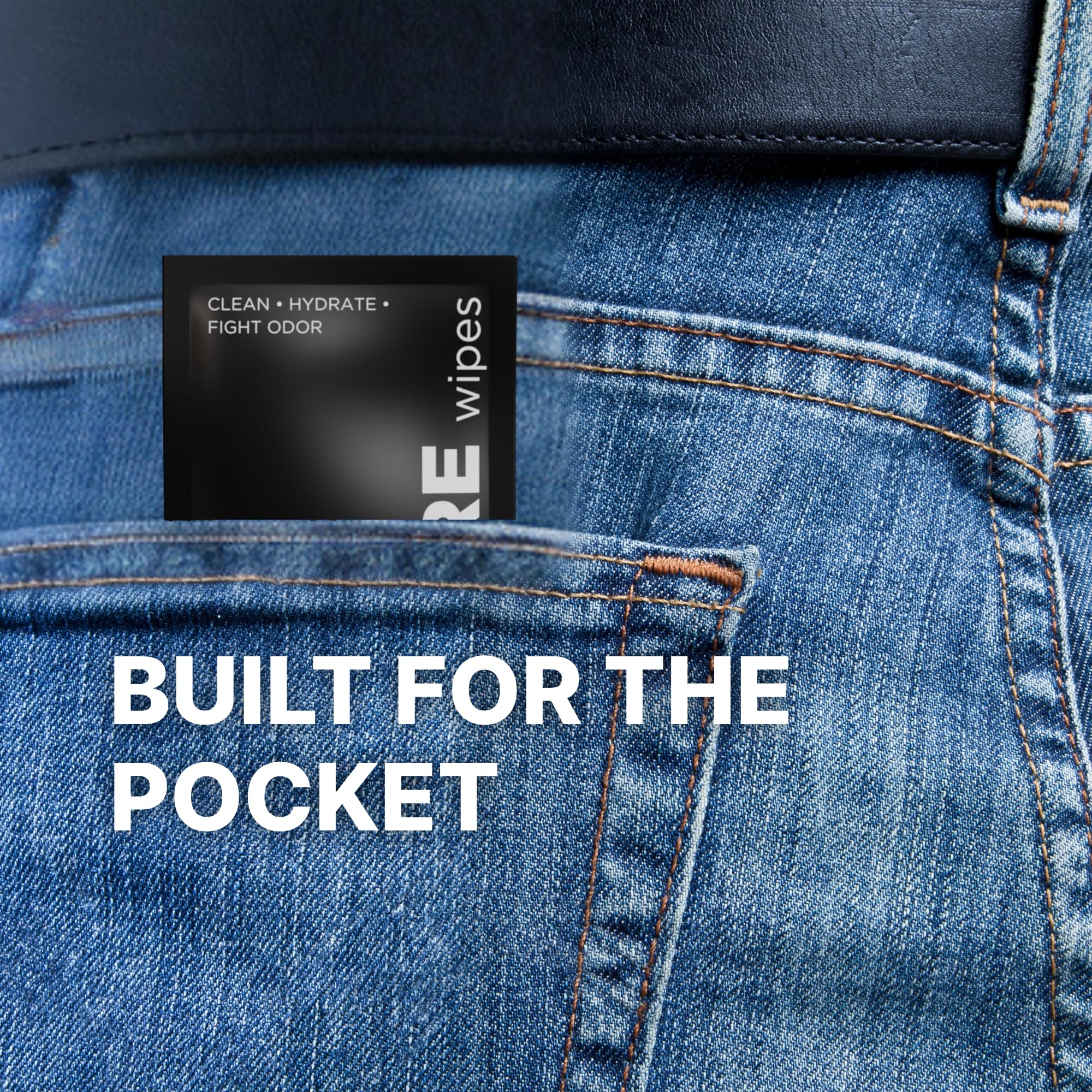 BARE Wipes diseño moderno para hombre, confianza en cualquier momento.