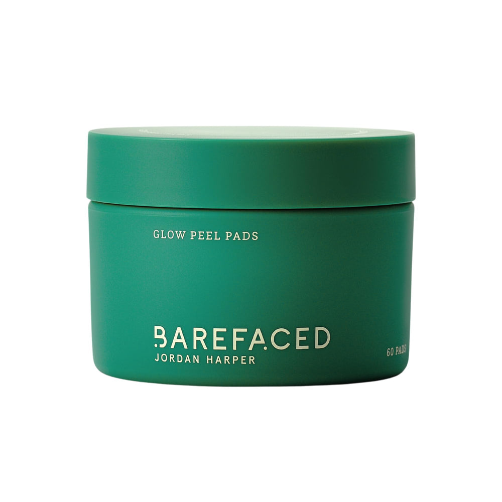 Barefaced Glow Peel Pad pack front showing 60 pads for at home exfoliation and renewal.