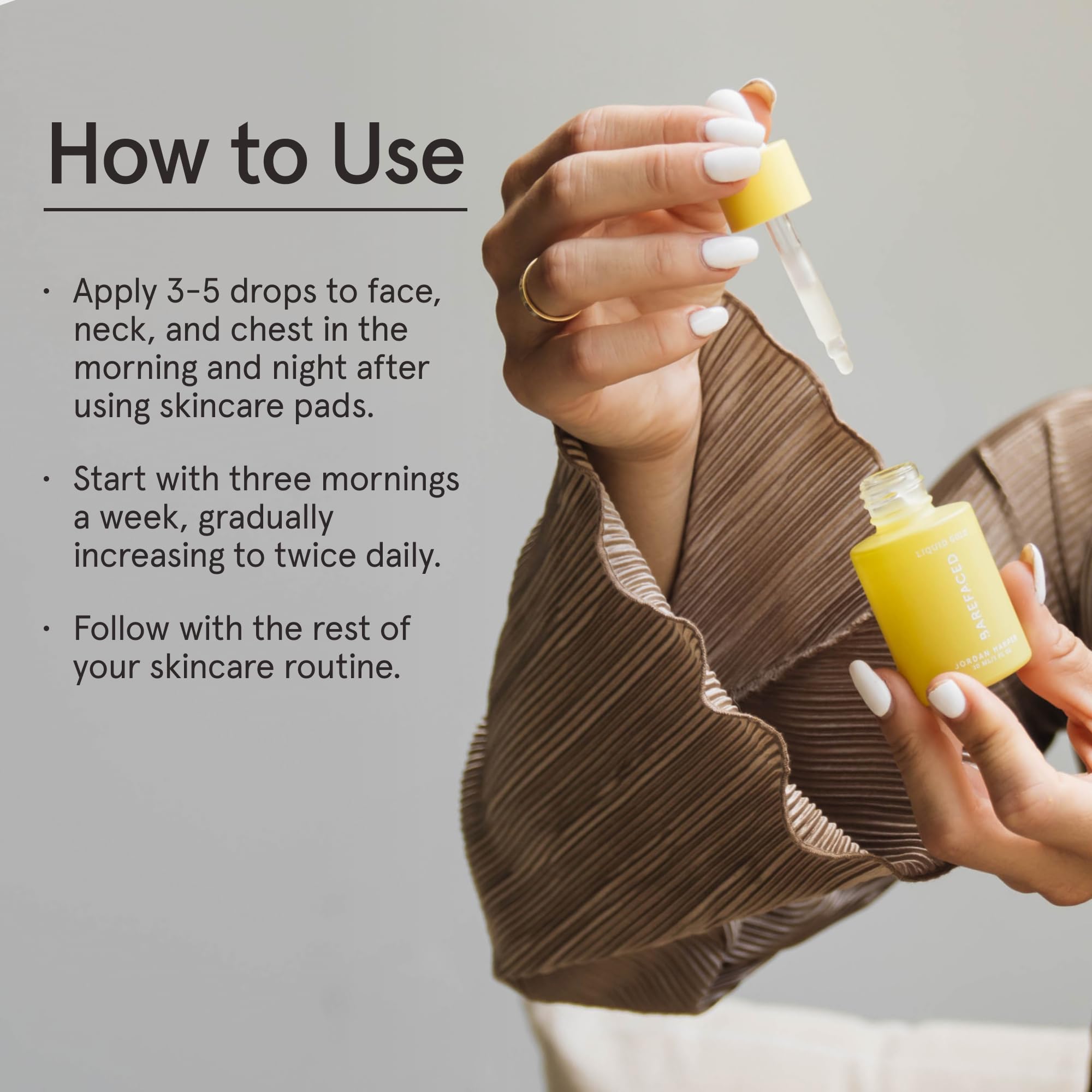 Barefaced Liquid Gold serum texture close-up smooth and creamy