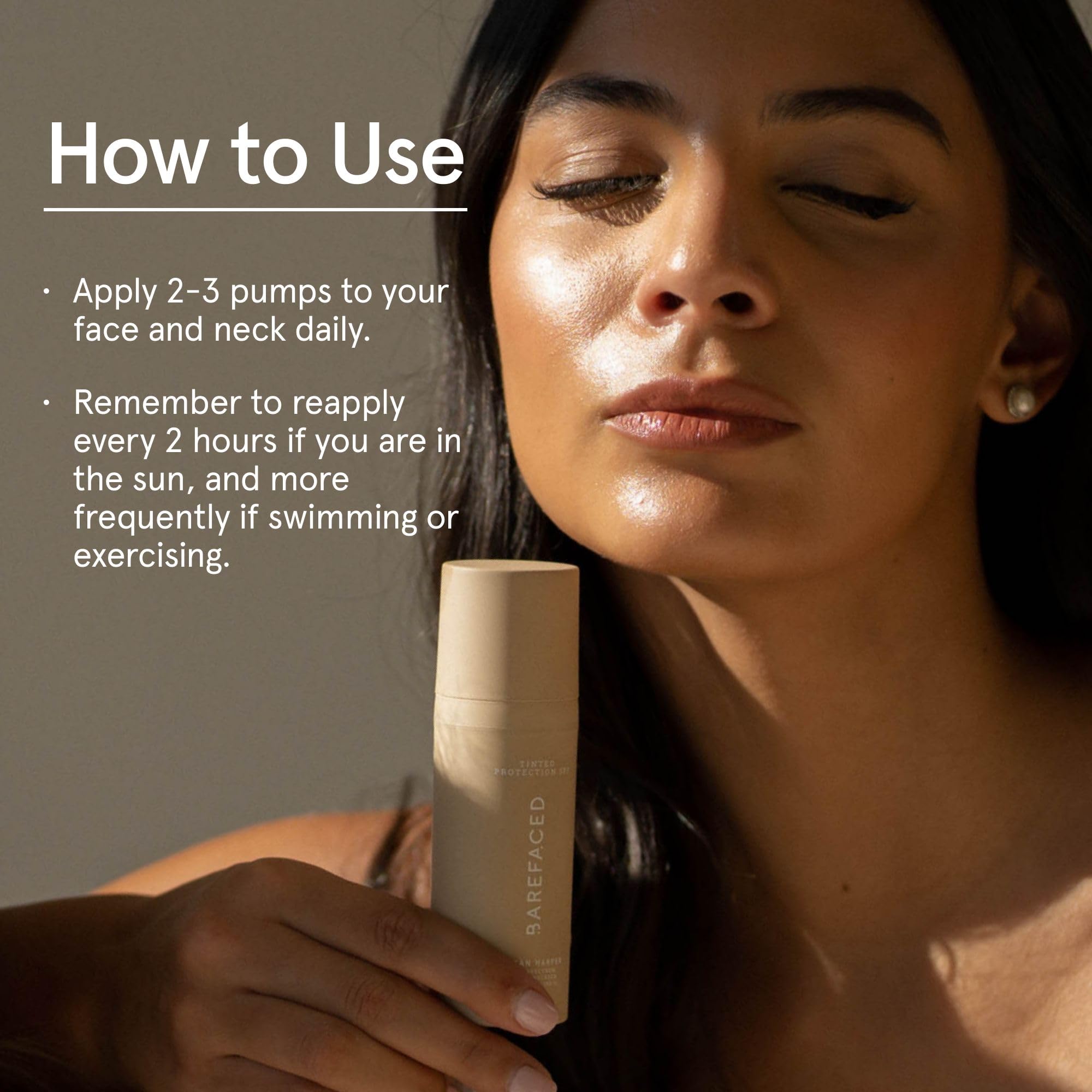 Barefaced application on skin showing even coverage with universal tint