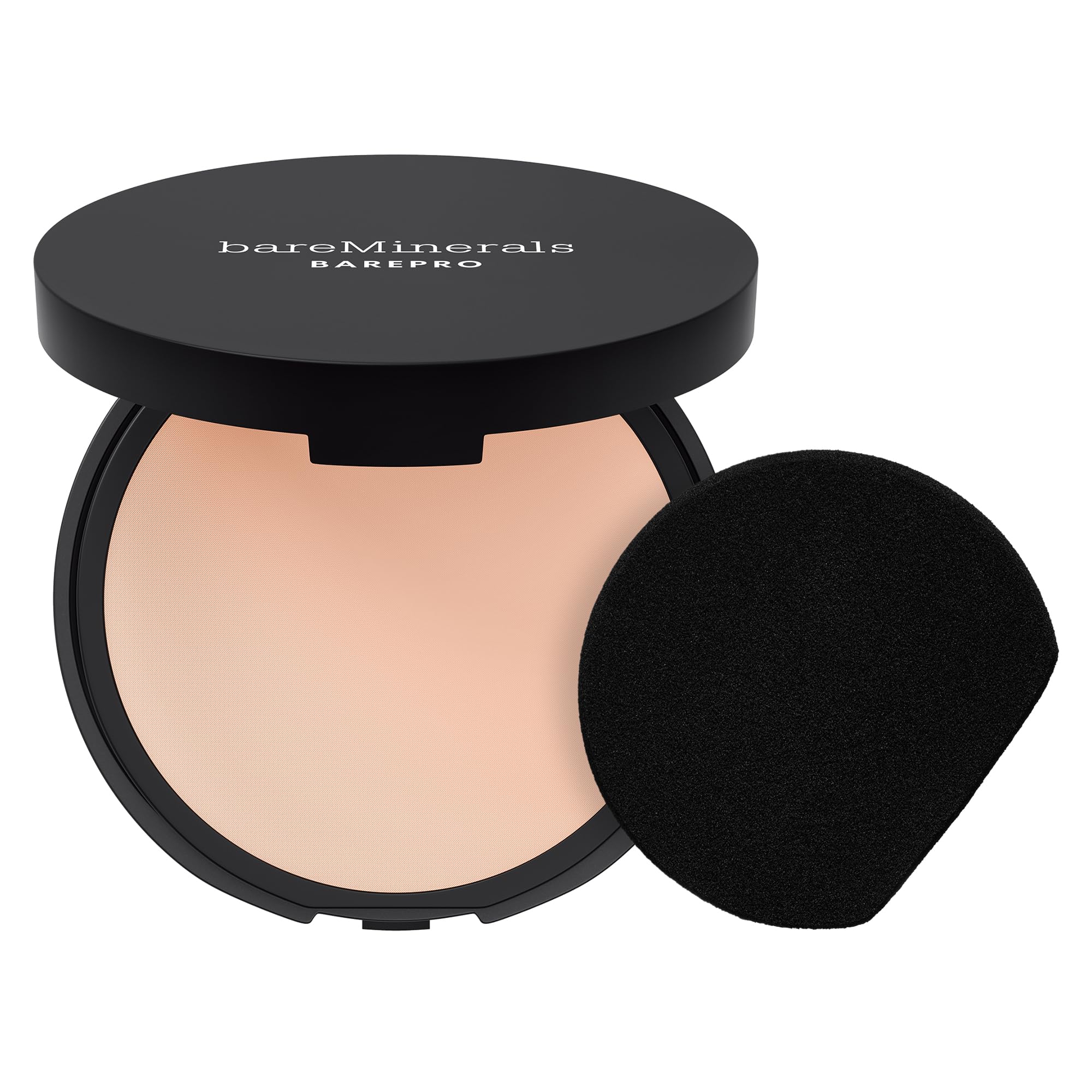 Bareminerals Barepro 24HR powder compact open shows long-wear matte finish for oil control.