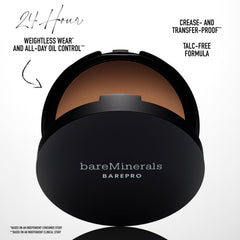 Bareminerals Barepro compact with included sponge enables quick on-the-go blending.
