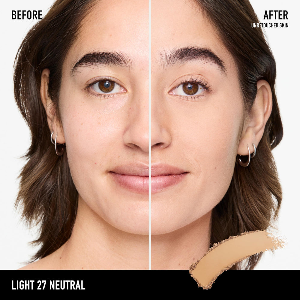 Close-up of Barepro showing reduced pores and smoother texture over time.