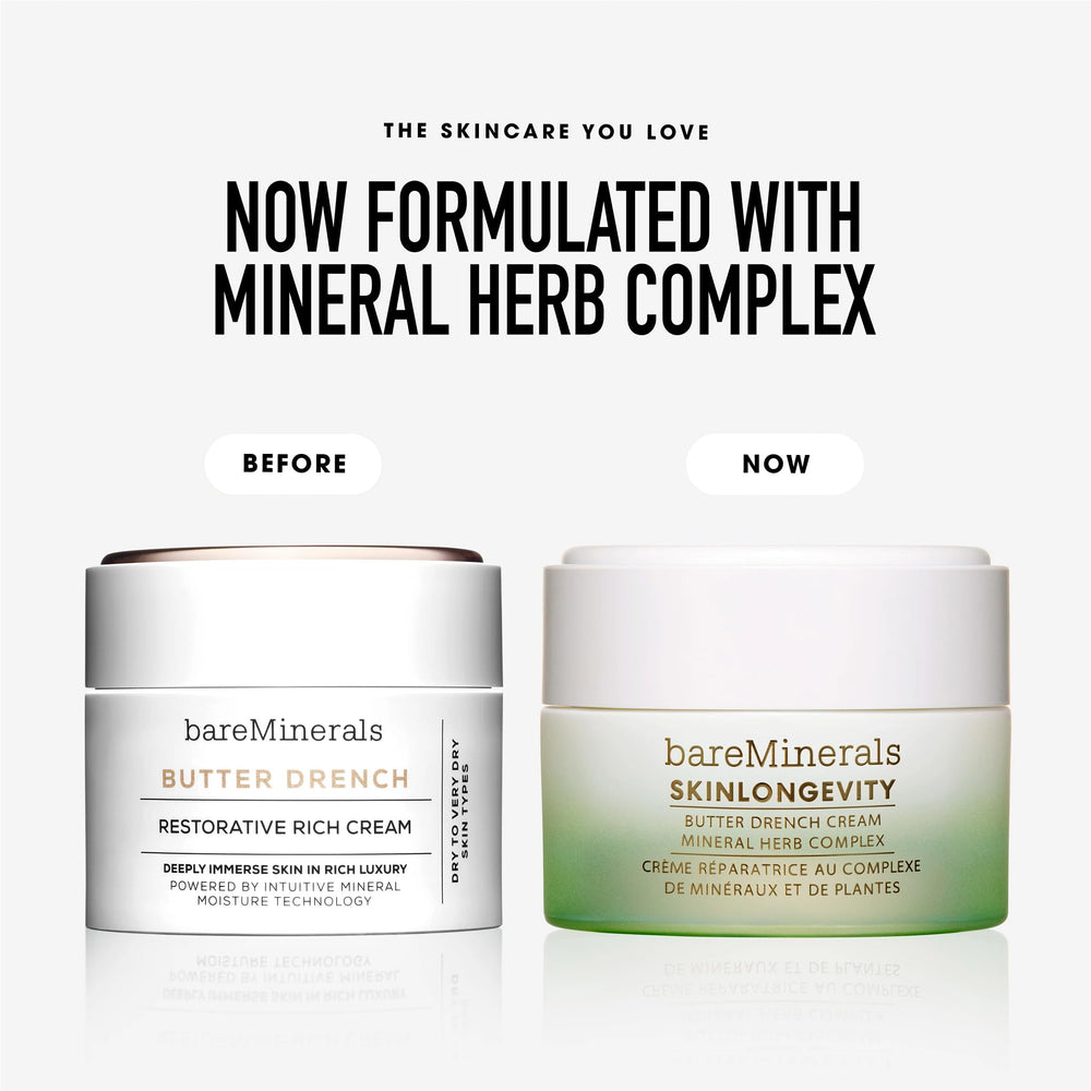 BareMinerals Butter Drench vegan formula label close-up.