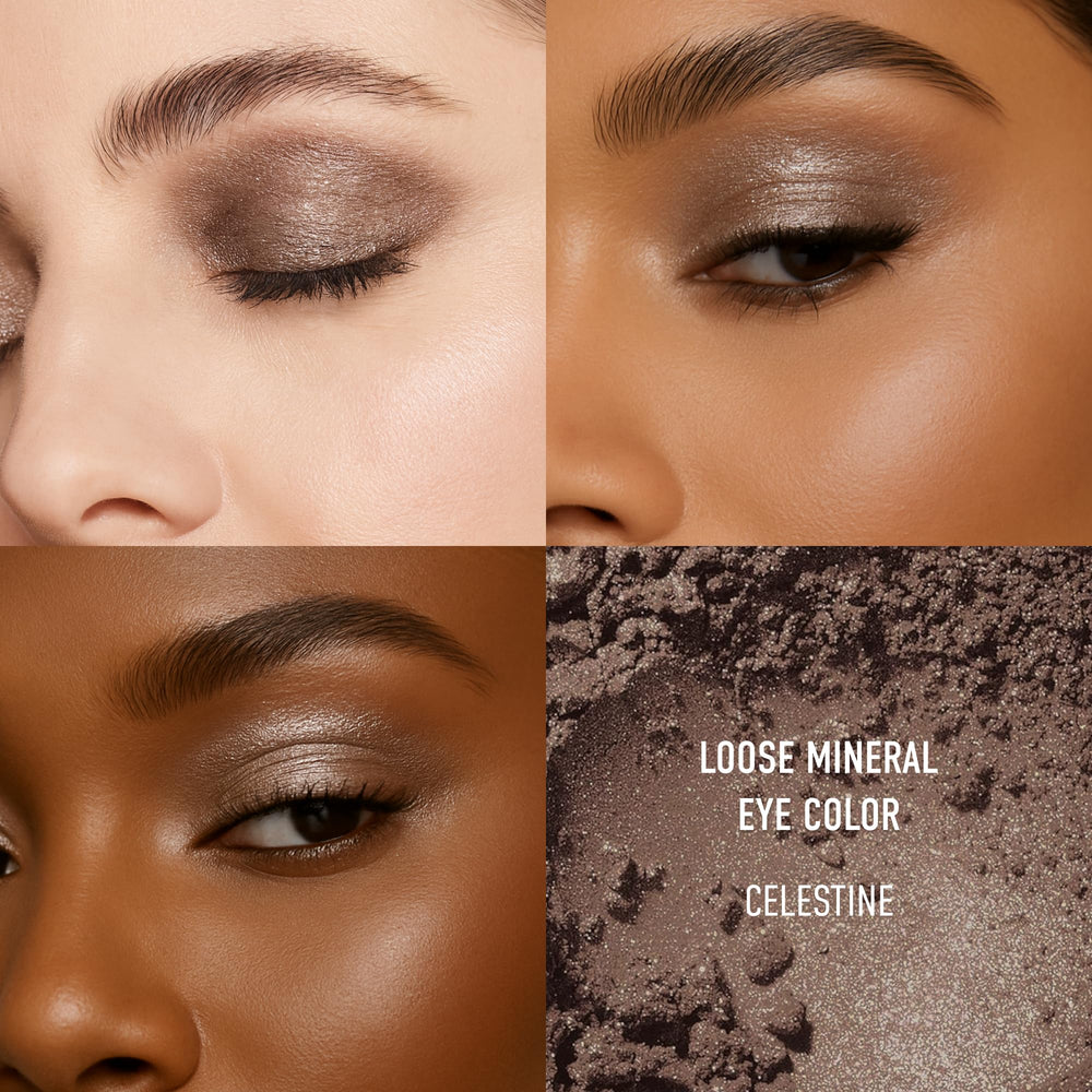 BareMinerals Celestine swatch displaying rich color and smooth finish.