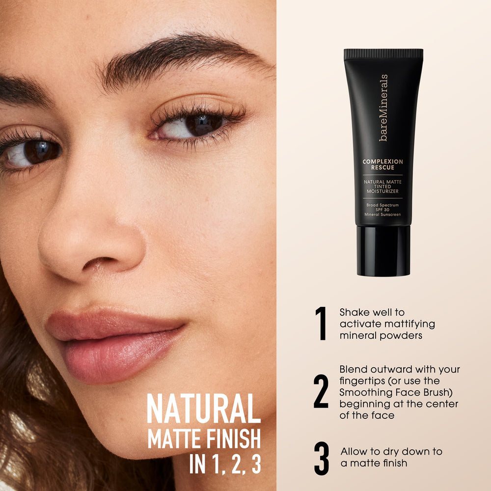 application blend on face demonstrating even tone with Complexion Rescue.