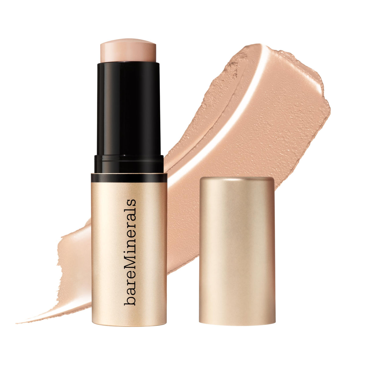 BareMinerals Complexion Rescue stick in action provides light, luminous coverage for on-the-go wear.