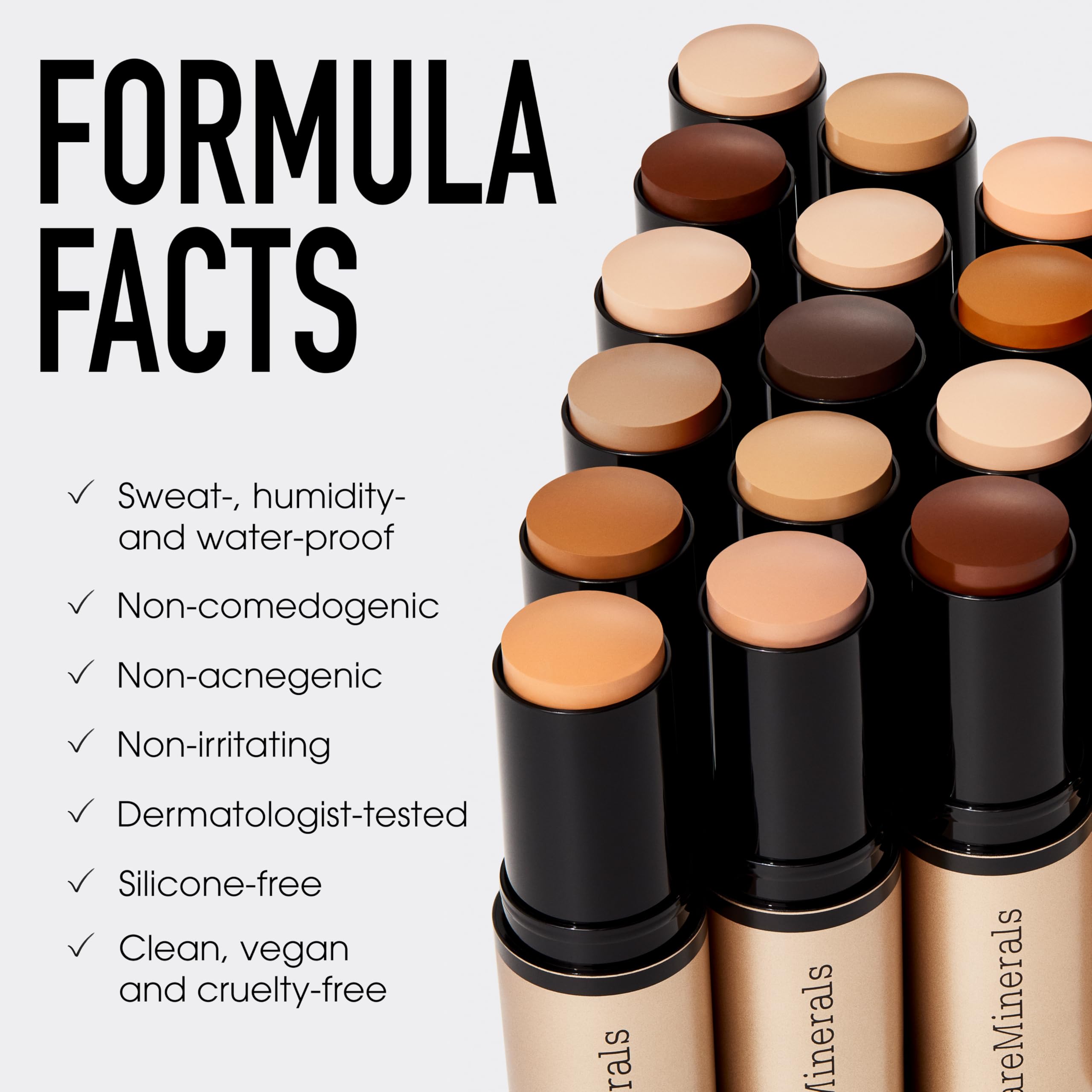bareMinerals Complexion Rescue Stick wear test daylight demonstrates lasting luminous finish.