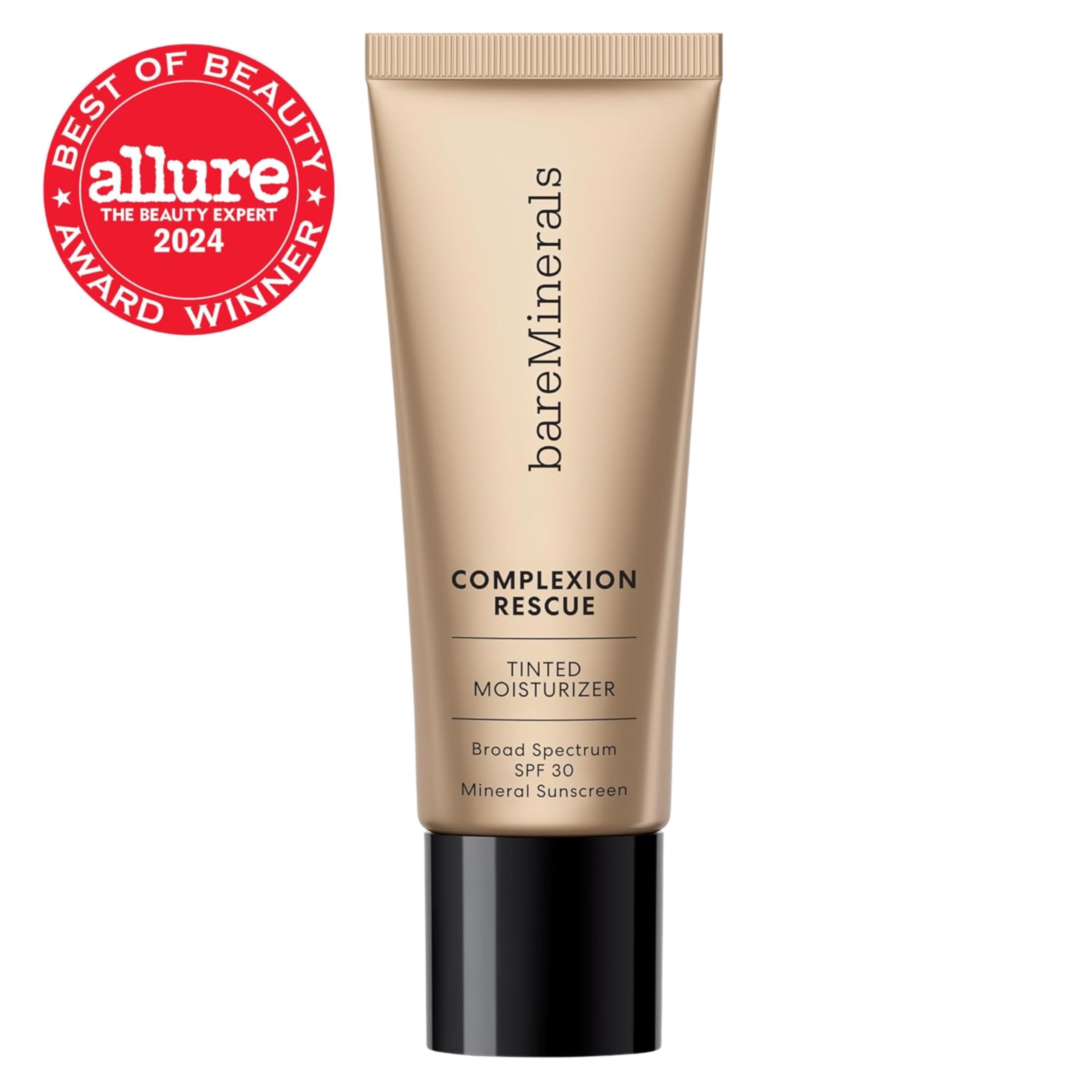 BareMinerals Complexion Rescue swatch blending shows sheer-to-light coverage.