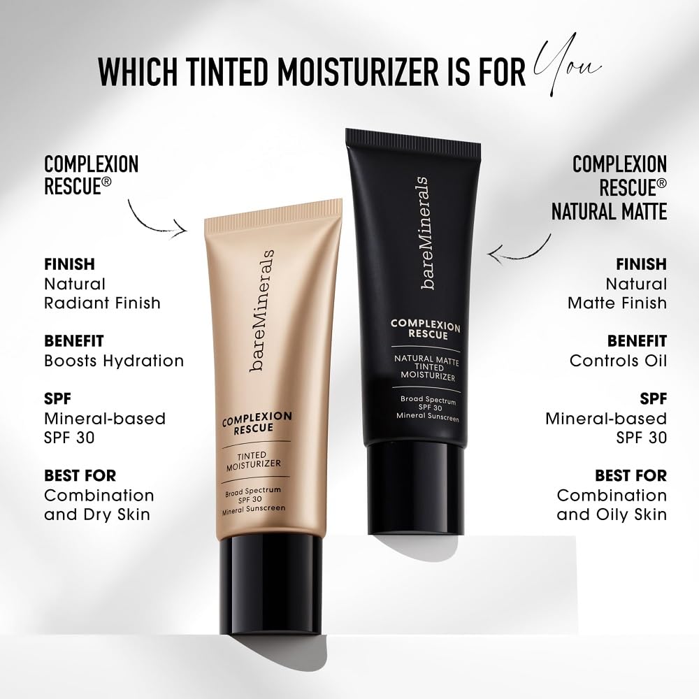BareMinerals Complexion Rescue tinted texture appears oil-free and breathable.
