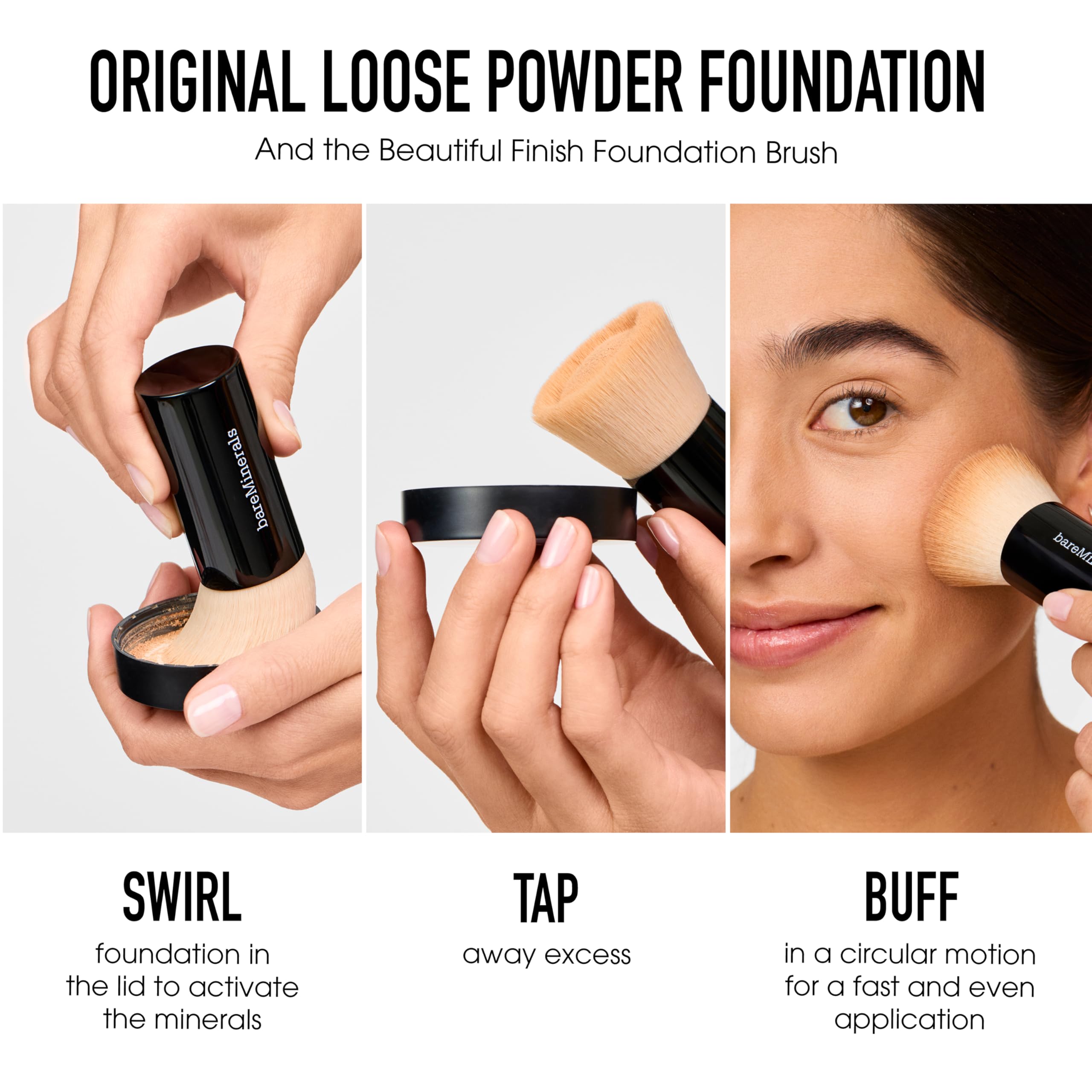 Holiday edition packaging emphasizes the limited value size of BareMinerals foundation.