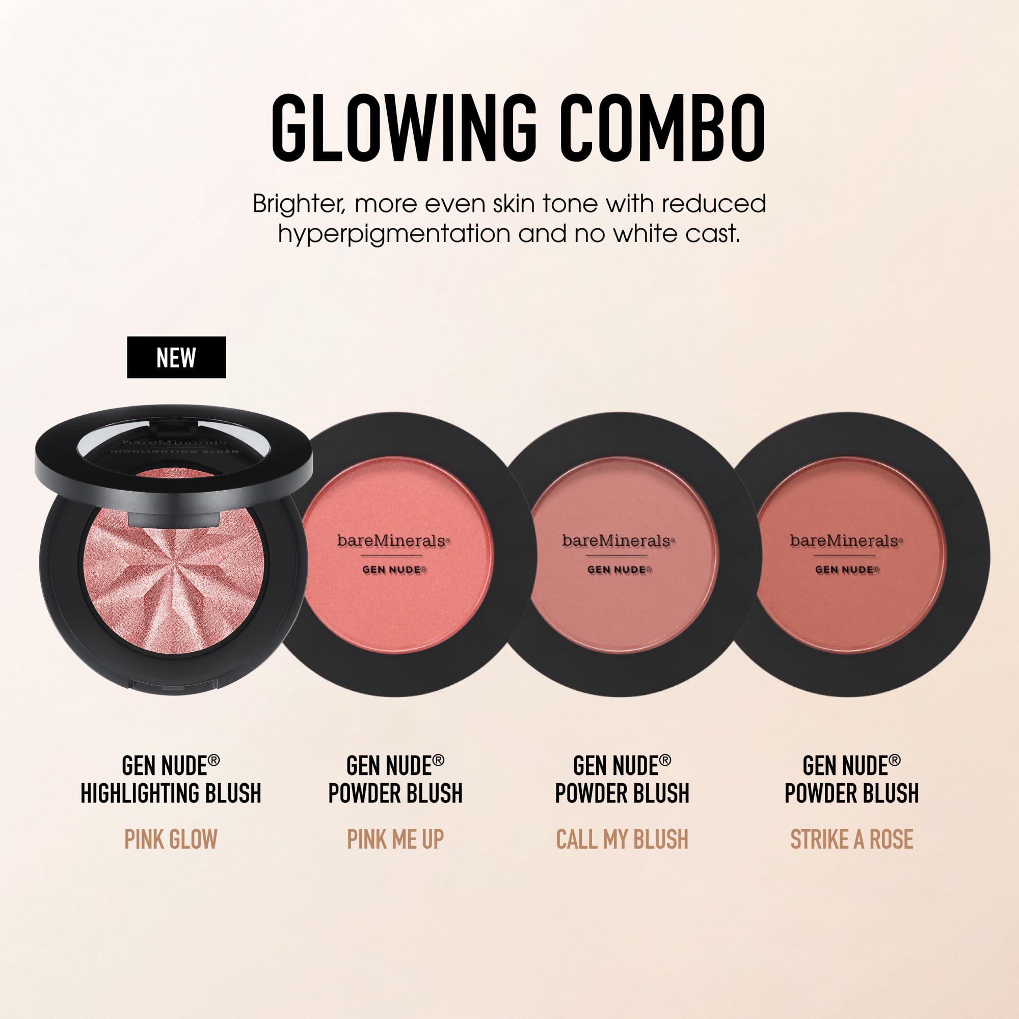 bareMinerals Gen Nude 2-in-1 blush highlighter offers versatile glow