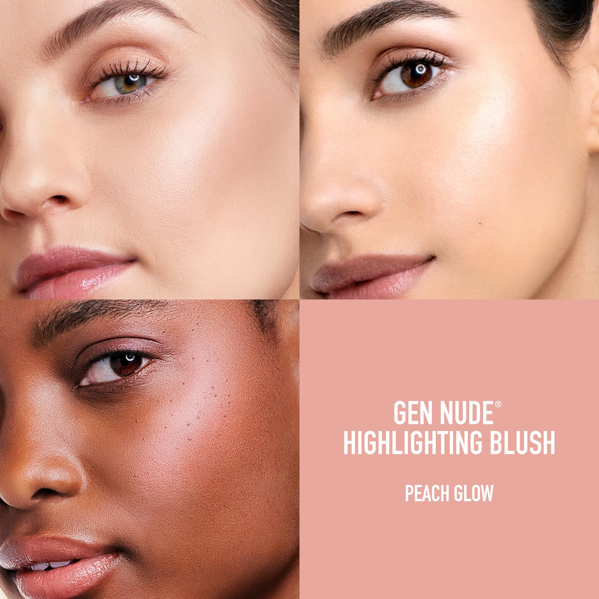 bareMinerals Gen Nude Peach Glow close-up highlights the finely milled texture
