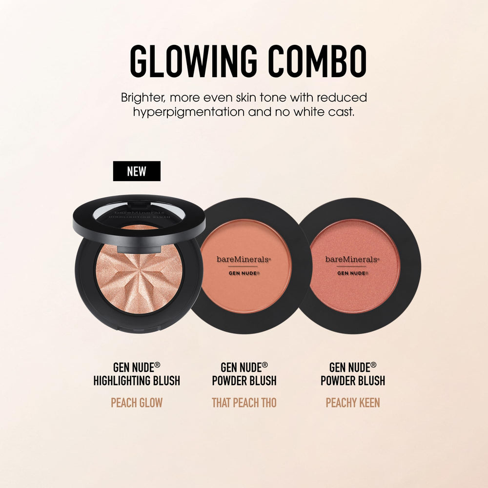 bareMinerals Gen Nude Peach Glow reveals veiled luminosity for a natural finish