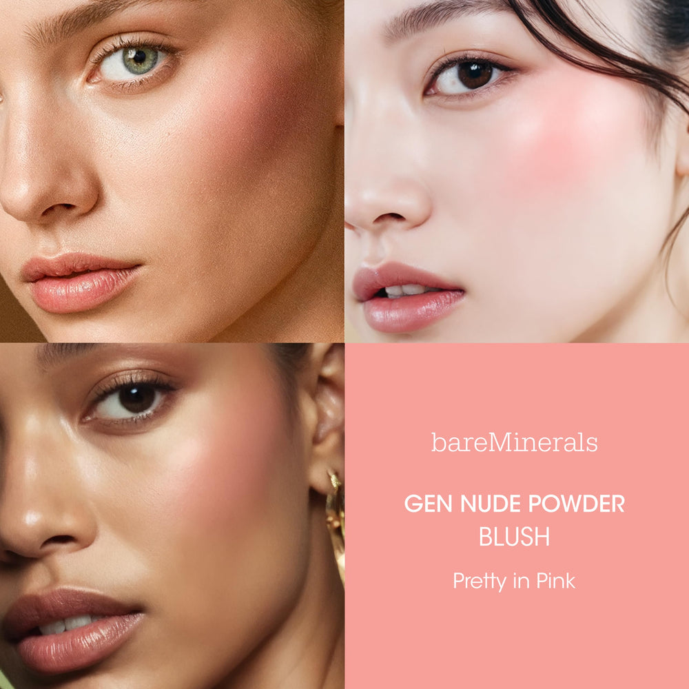 BareMinerals Gen Nude Powder Blush builds color for a natural glow on skin.