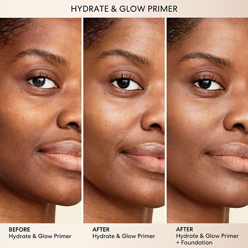 bareminerals hydrate & glow primer swatches reveal even tone with mineral pigments