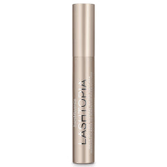 BareMinerals Lashtopia Mega Volume Mascara brush closeup with fluffy bristles for even lash coating.