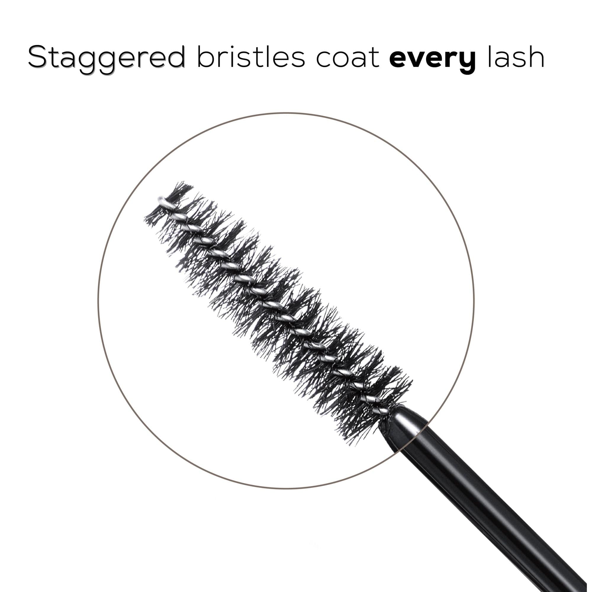 BareMinerals Lashtopia Mega Volume Mascara lashes after application with fanned-out fullness.
