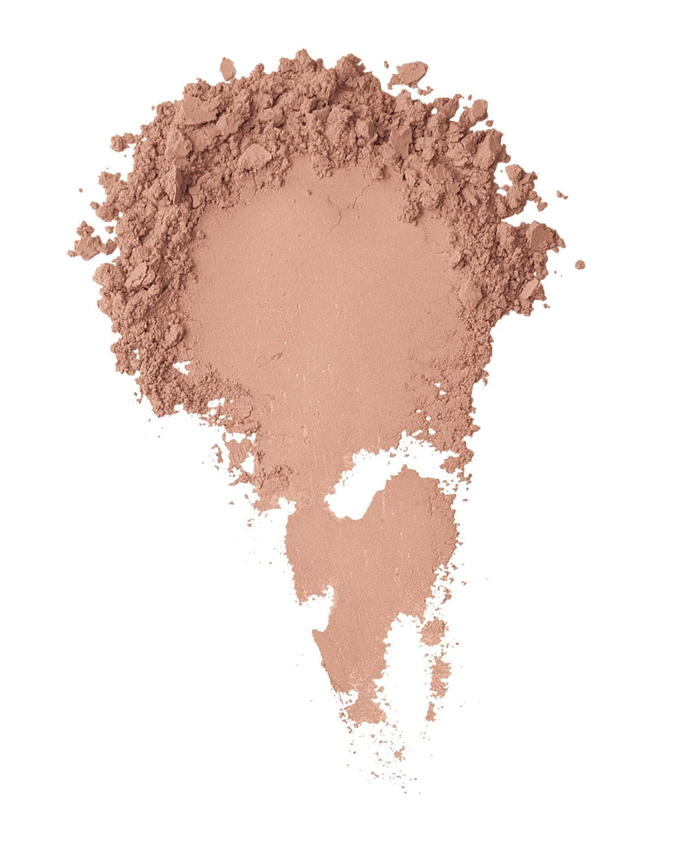 BareMinerals Summer Bisque swatches reveal a natural matte finish.