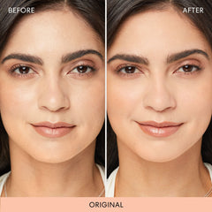 bareMinerals Mineral Veil applied on face yields soft-focus finish.