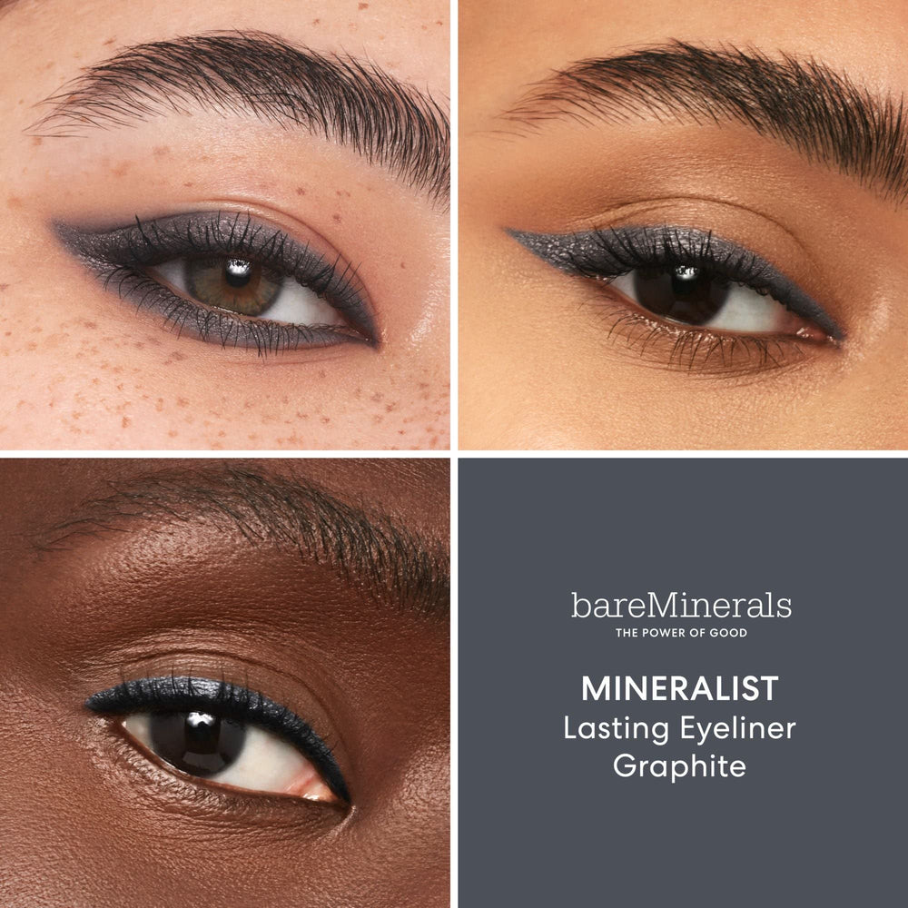 bareMinerals Mineralist lasting eyeliner graphite close-up shows rich pigment and smooth finish