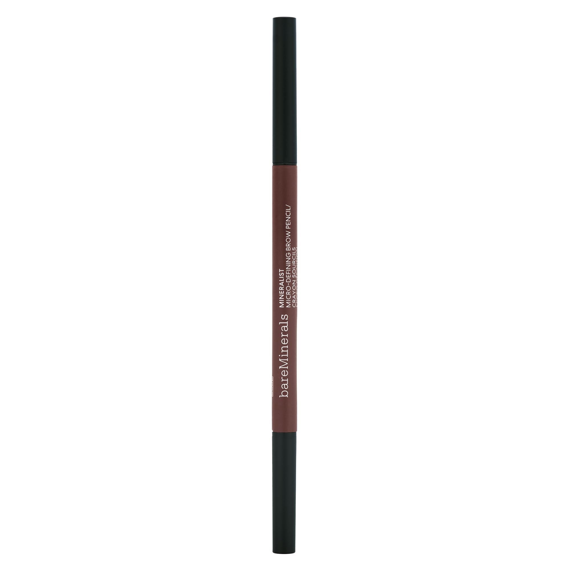 BareMinerals Mineralist Micro-Fill Brow Pencil wear test indicating 12-hour waterproof performance.