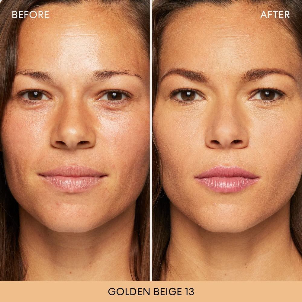 BareMinerals close-up highlights luminous, healthy-looking skin after application