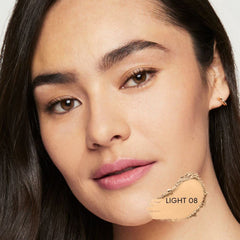 bareMinerals powder applied with brush for lightweight, breathable mineral makeup