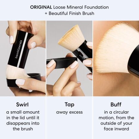bareMinerals Original Loose Powder Foundation close-up texture highlighting talc-free formula