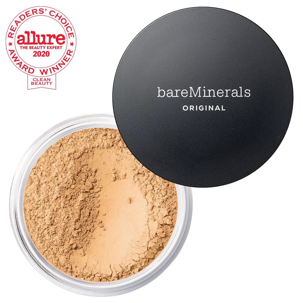 bareMinerals skin swatch shows lightweight, skin-friendly texture.