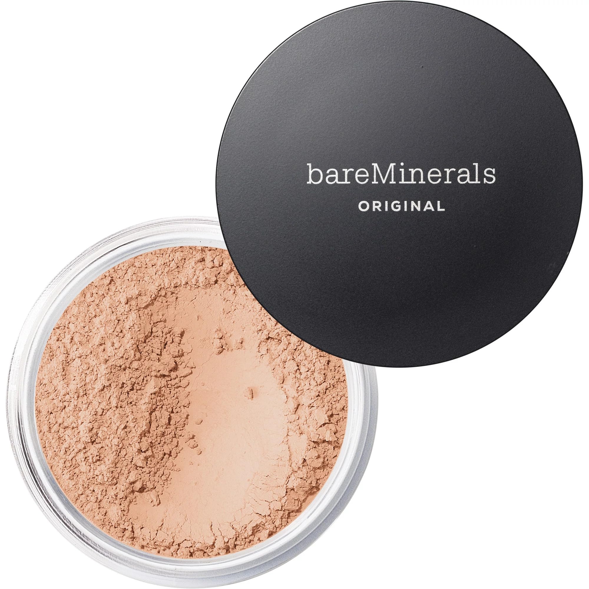 bareMinerals Original Loose Powder Foundation Medium 10 shows buildable coverage with a natural luminous finish.